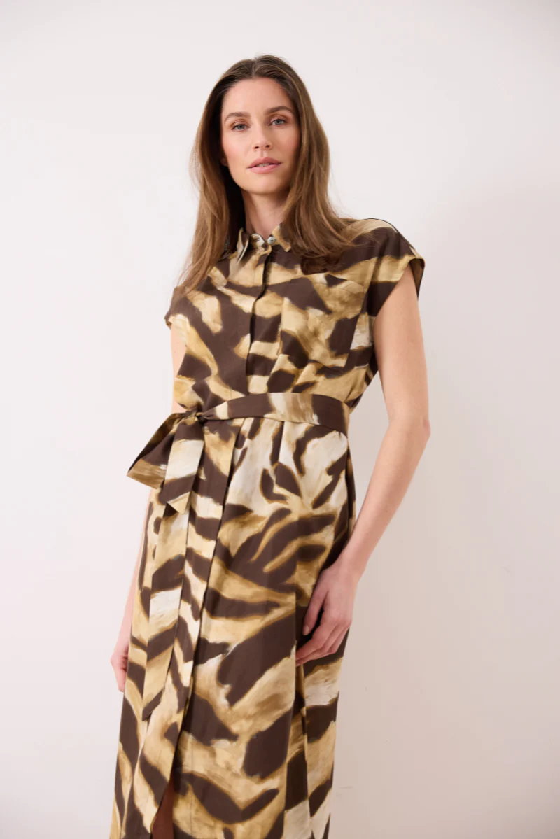 Marjolijn Jurk Bruin Print - Image 2