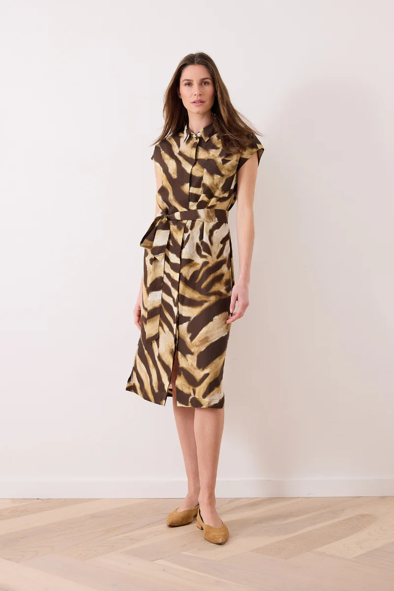 Marjolijn Jurk Bruin Print - Image 3